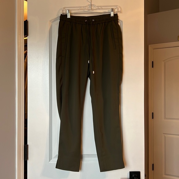 H&M Olive Green Straight Leg Trousers - Picture 1 of 8